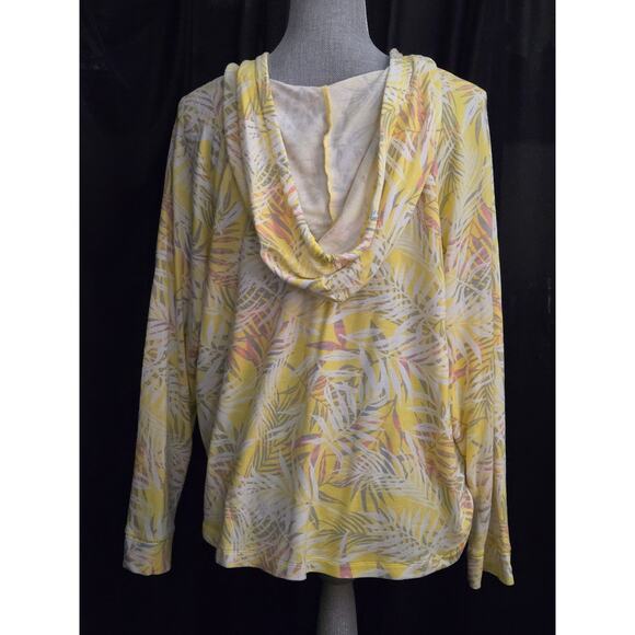 New Kookaburra by Ugg Women’s French Terry Hoodie Yellow Palm Print, Large - Picture 5 of 8